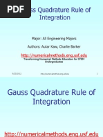 Mws Gen Int PPT Gaussquadrature