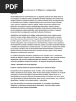 Riesgos y Beneficios Del Uso de Fertilizantes y Plaguicidas