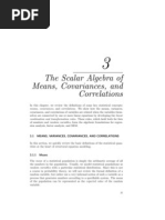 The Scalar Algebra of Means, Covariances, and Correlations