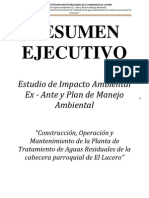 Resumen Ejecutivo del Estudio de Impacto Ambiental Ex Ante  y Plan de Manejo Ambiental del proyecto "Construcción, Operación y Mantenimiento de la Planta de Tratamiento de Aguas Residuales de la cabecera parroquial de El Lucero  "