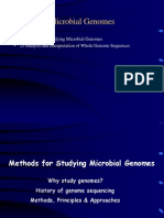 Microbial Genomes: - 1) Methods For Studying Microbial Genomes - 2) Analysis and Interpretation of Whole Genome Sequences