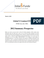 2012 Summary Prospectus: Global X Uranium ETF