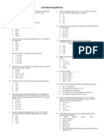 Acid Base Equilibrium Practice Test