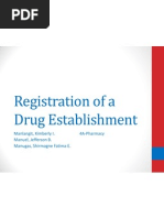 Registration of A Drug Establishment