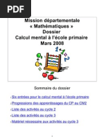 Dossier Calcul Mental A L Ecole Primaire