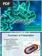 Coliform Analysis in Wastewater 2012