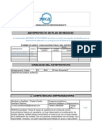 Anteproyecto de Plan de Negocio