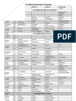 Exam Timetable 2012