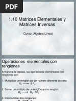 Matrices Elementales y Matrices Inversas