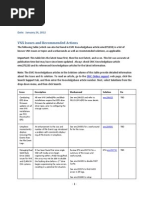 VNX Issues and Recommended Actions