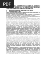 Jurisprudencia Constitucional Sobre El Derecho A La Propia Imagen y A La Vida Privada en Chile