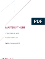 EDHEC Master's Thesis Studentguide 2011-2012 Update September 2011