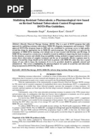 Multidrug Resistant Tuberculosis A Pharmacological View Based On Revised National Tuberculosis Control Programme DOTS-Plus Guidelines