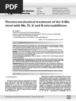 Thermo-Mechanical Treatment of The C-MN Steel With NB, Ti, V and B Microadditions