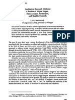 Qualitative Research Methods: Review of M@or Stages, Data Analysis Techniques, and Quality Controls