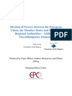 Division of Powers Between The EU, Member States and Local and Regional Authorities