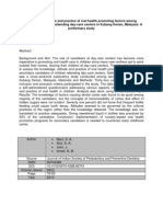 Knowledge, Attitude and Practice of Oral Health Promoting Factors Among Caretakers of Children Attending Day-Care Centers in Kubang Kerian, Malaysian A Preliminary Study