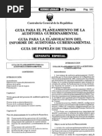 Guía para El Planeamiento de La Auditoría Gubernamental, La Guía para La Elaboración Del Informe de Auditoría Gubernamantal y Guía de Papeles de Trabajo