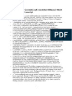 Holding Company Accounts and Consolidated Balance Sheet