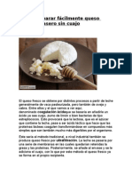 Cómo Preparar Fácilmente Queso Fresco Casero Sin Cuajo