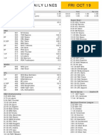 Gametime Daily Lines Fri Oct 19: ML Total Run Line