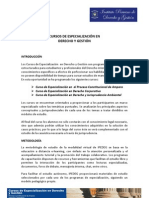 Informacion Cursos de Especializacion IPEDEG