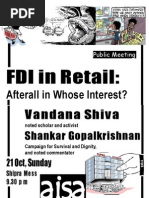 AISA's Public Meeting - FDI in RETAIL - Afterall in Whose Interest