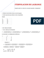 Metodo de Interpolacion de Lagrange Ejercicio