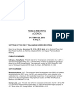 Southold Planning Board Regular Meeting Agenda Oct. 22, 2012