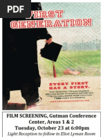 Film Screening: First Generation, October 23, 2012