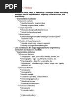 Segmentation, Targeting, and Positioning Notes