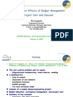 Quantifying The Effects of Budget Management On Project Cost and Success