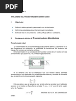 Polaridad de Transformadores - Lab. Maquinas Electricas