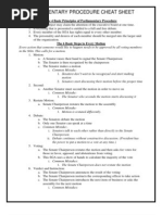 Parliamentary Procedure Cheat Sheet