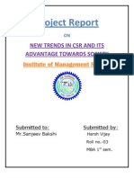 Project Report: New Trends in CSR and Its Advantage Towards Society