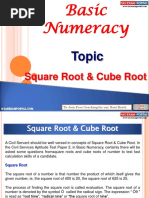 Basic Numeracy Square Cube Root