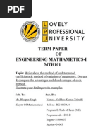 Engineering Mathematics Term Paper Review