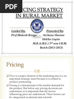 Pricing Strategy in Rural Market