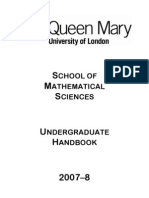 QMW Mathematical Sciences Handbook 2007-08