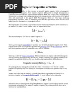 Magnetic Properties of Solids