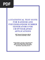 NIST: Statistical Test Suite For Random and Pseudo-Random