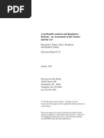 Cost-Benefit Analysis and Regulatory Reform: An Assessment of The Science and The Art