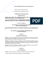 Ley Del Ejercicio Profesional para El Estado de Hidalgo