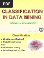 Classification Algorithms Used in Data Mining. This Is A Lecture Given To MSC Students.