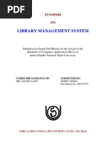 Library Management System: Synopsis ON