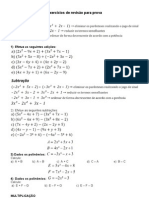 Exercicios de Revisao Polinomios