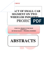 Abstracts - Impact of Small Car Segment On Two Wheeler Industry