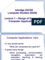 Range and Scope of Computer Applications