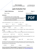 Regular Evaluation Test III Maths+Science X 