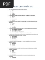 Actividades Geografía Eso Tipo Test